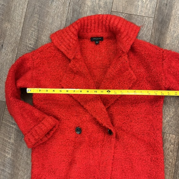 Cherry Red Ann Taylor Double Breasted Coatigan - Picture 14 of 15